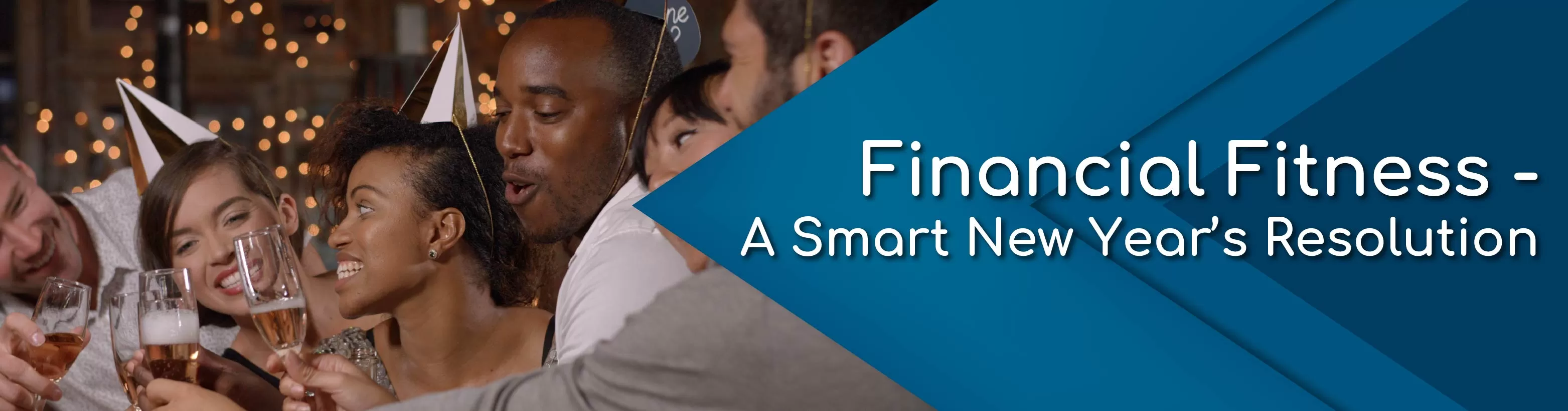 People celebrating New Year's Eve with champagne glasses